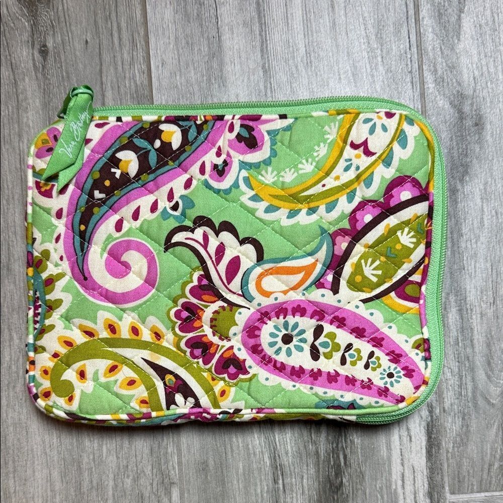 Vera Bradley Green Floral Tech Sleeve